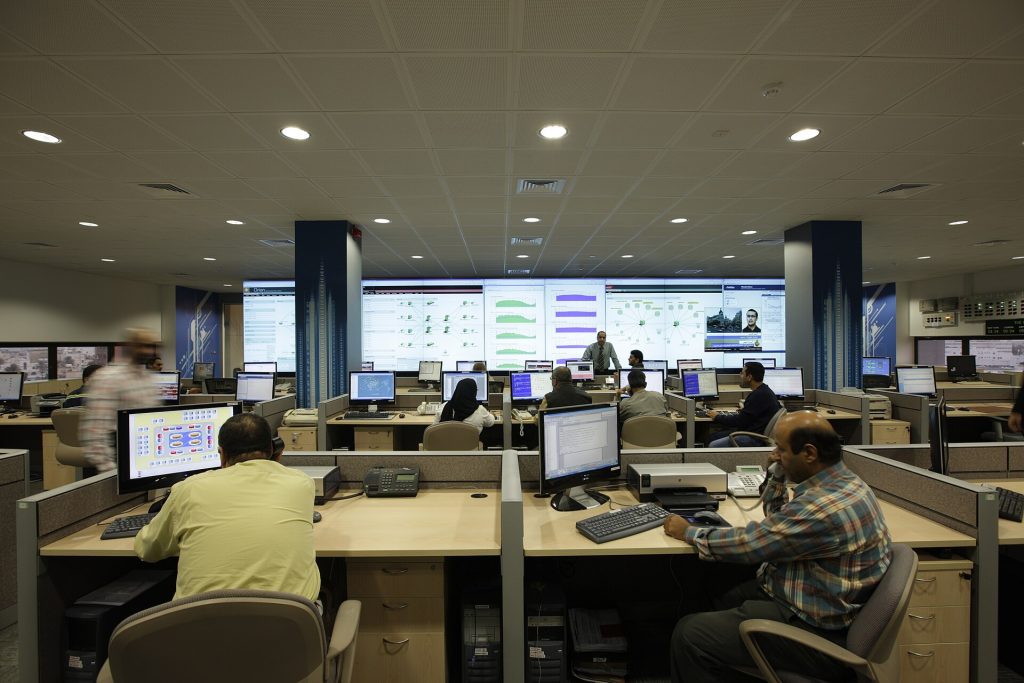 Cyber security operations centre screens