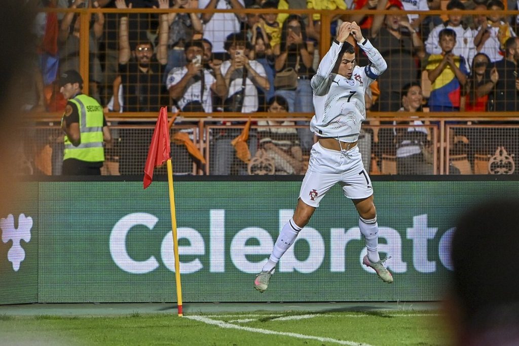 Cristiano Ronaldo playing for Portugal
